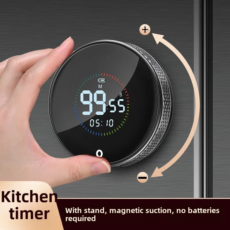 USB Rechargeable Rotary Timer Electronic Timer Magnetic Kitchen Baking Student Time Countdown Manager