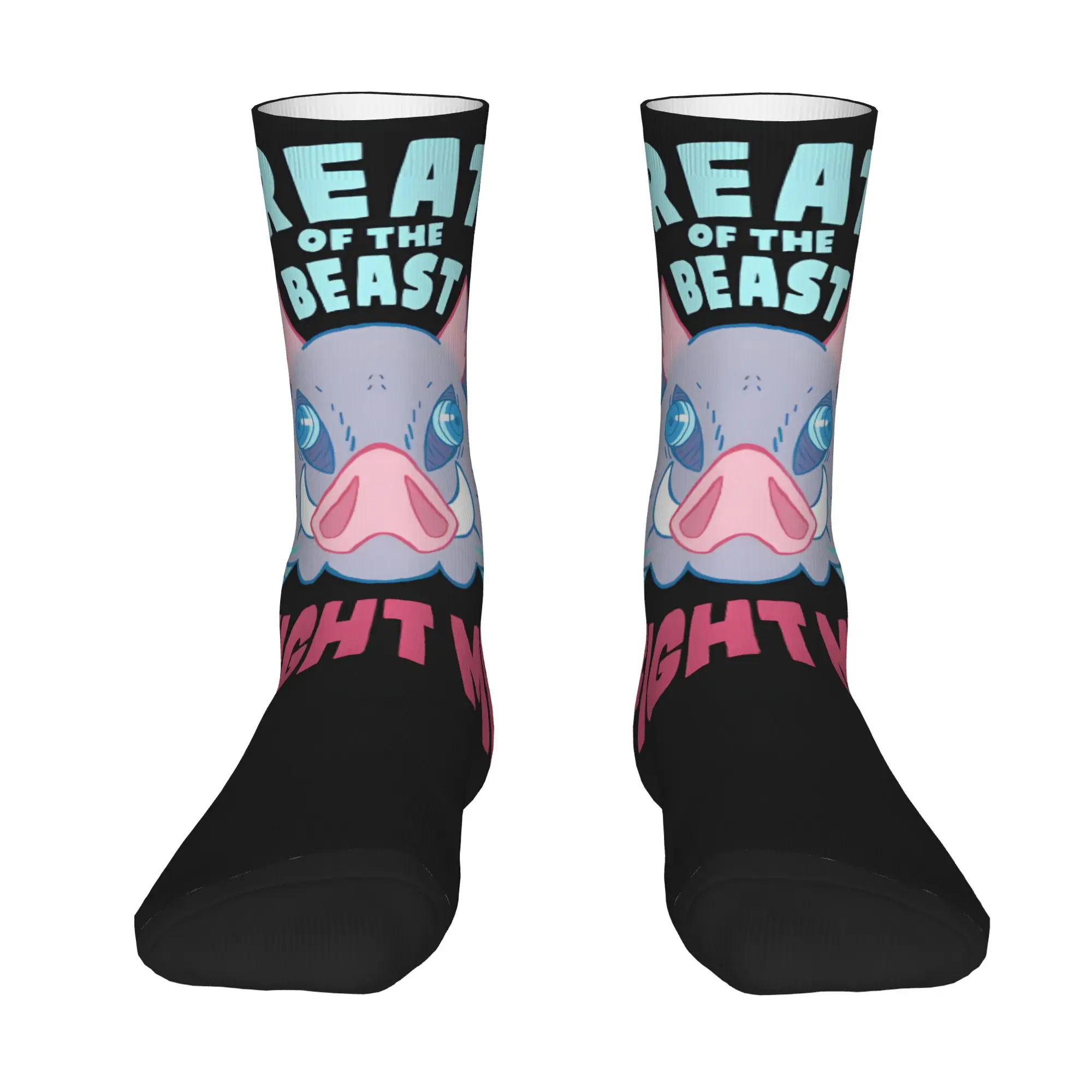 1 Pair Happy Funny Men's Sock Demon Slayer Kimetsu no Yaiba Retro Harajuku  Hip Hop Novelty Pattern Crazy Sock Gift Printed