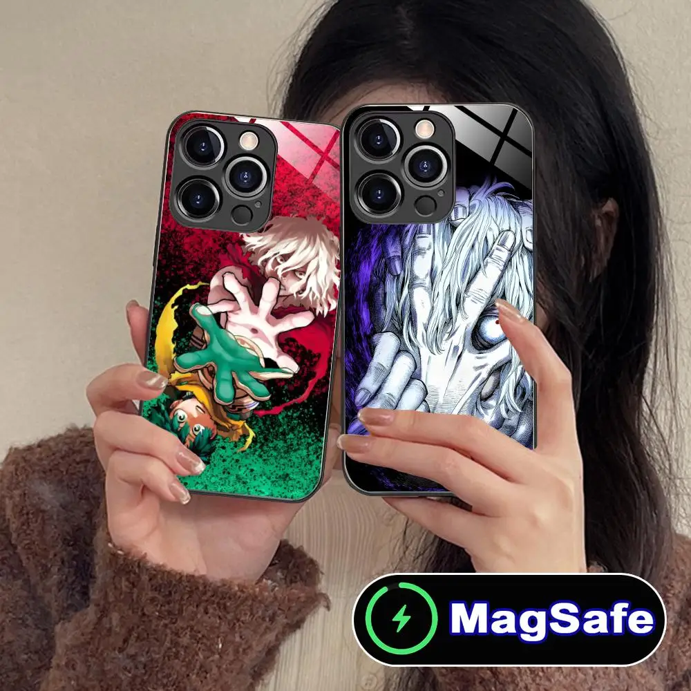 

Чехол для телефона Hero Academy Tomura Shigaraki для iPhone 16, 15, 14, 13, 12, 11 Pro Max Plus Mini MagSafe, защитный чехол в стеклянном цвете