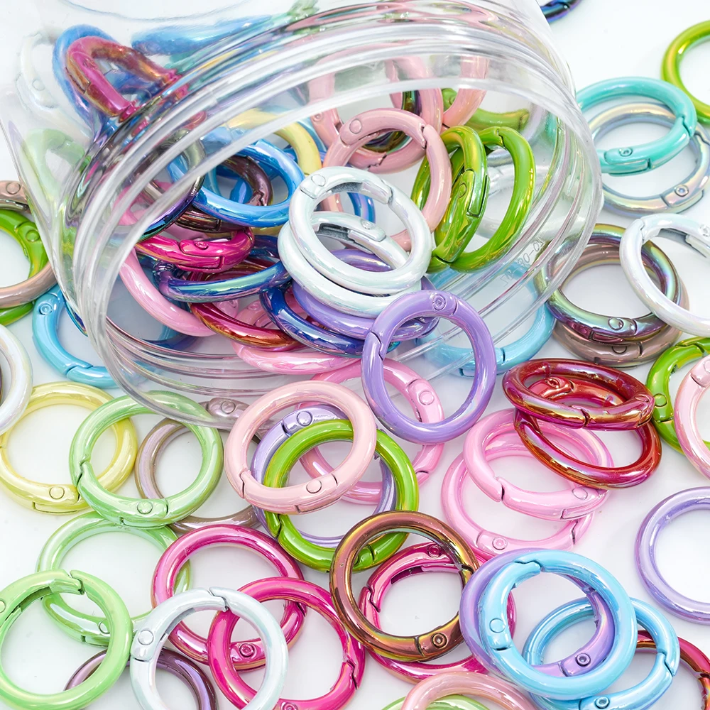 5pcs Split Ring UV Metal O Ring for Keychain Connecting Ring Open Rings Round Carabiner Keychain Clips Ornament Jewelry Making