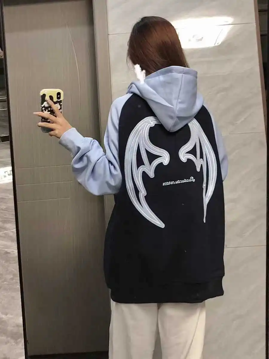 

Y2k Fashion Star Graphic Jacket Youthful Women's Chic Oversized Zipper Hooded Hoodie Hip Hop Trendy Zip Up Sweatshirts 2000s 90s