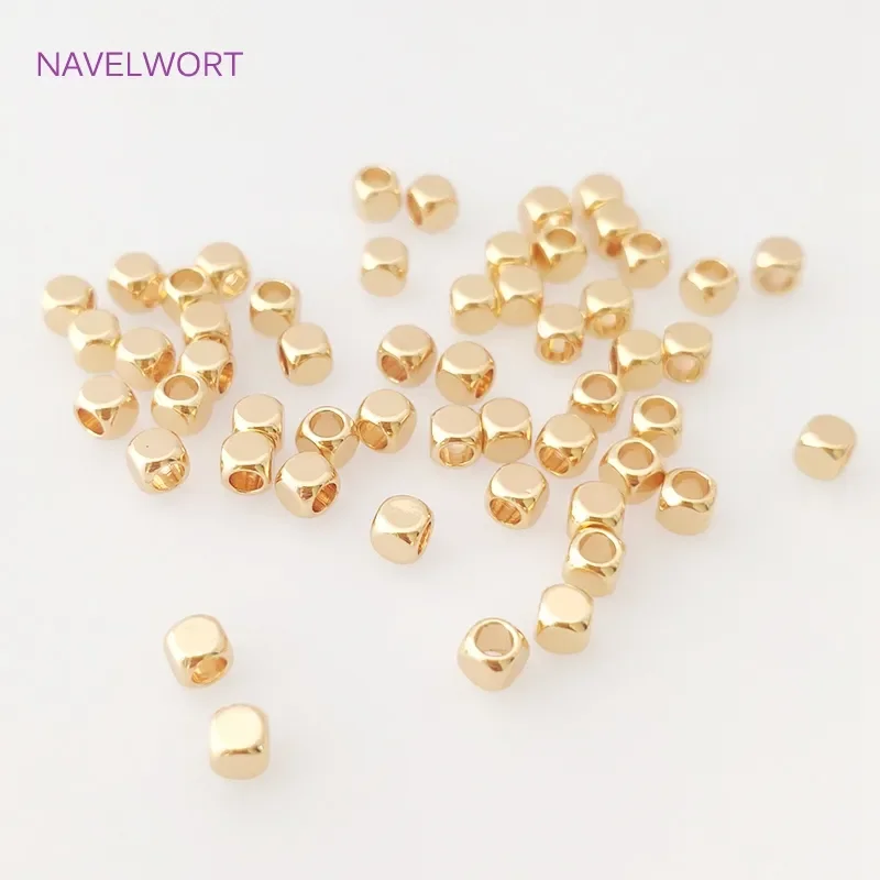 Wholesale 2/3/4mm  18k Gold Plated Spacer Beads Hollow Cube Beads For Jewelry Making, Supplies For Jewelry Making