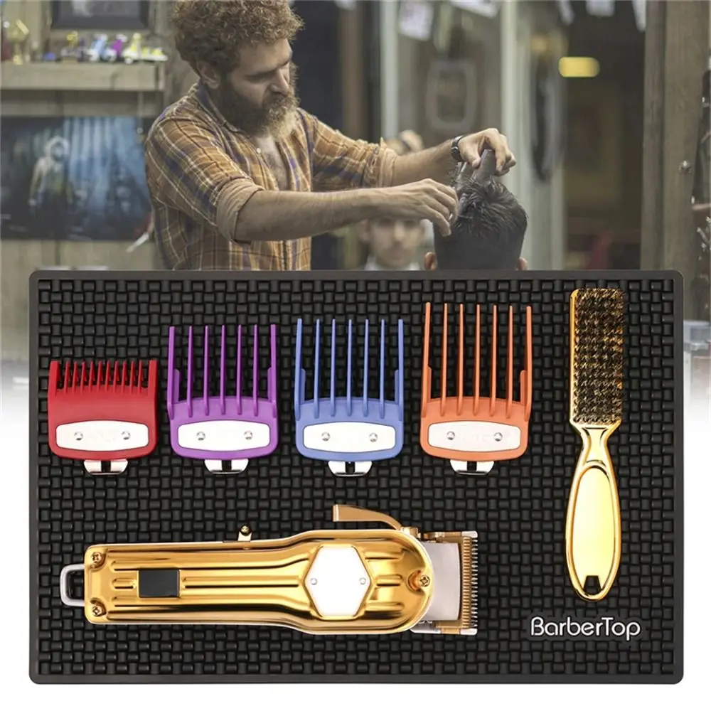 

Black Anti Slip Barber Station Pad Scissores combs Tools Rubber Storage Mat Hairdressers Barbershop Professional Tools Supplies
