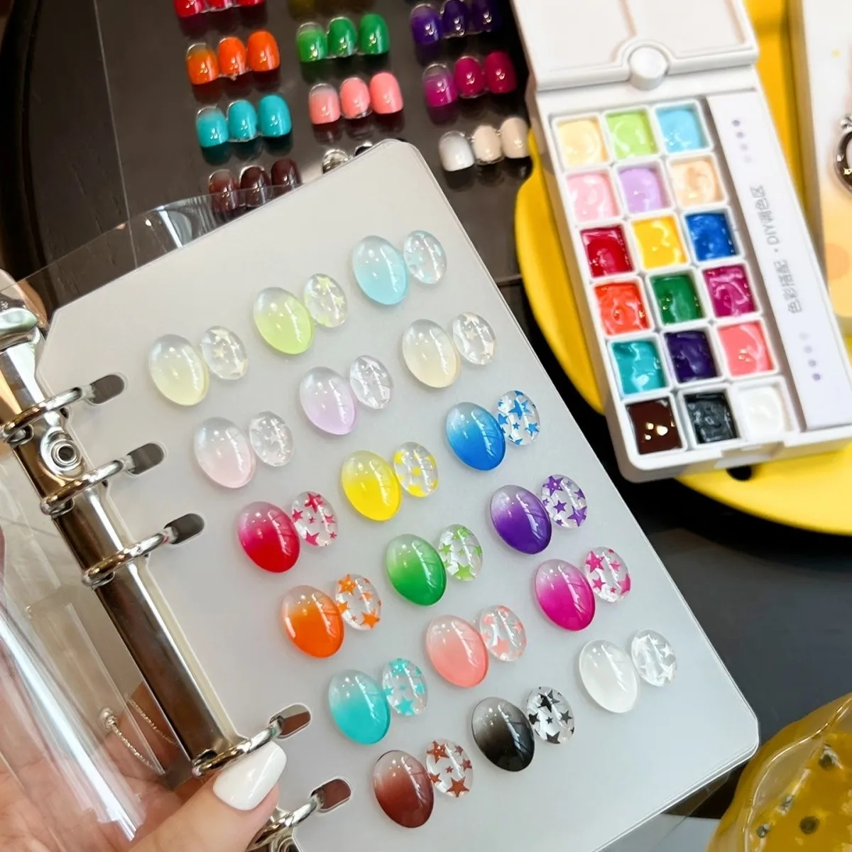 4 in 1 18Colors Pat Painting Gel For Gradient Stamping Drawing Pattern UV/LED Gradient Patting Gel Palette for Manicure