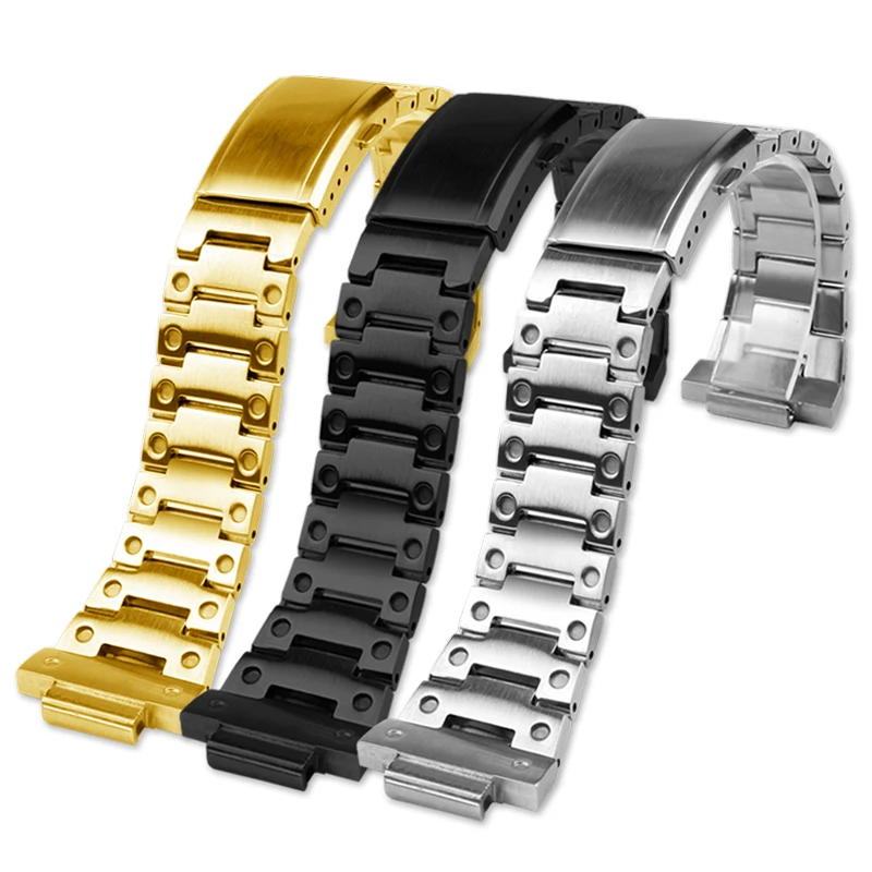 GA-2100 watchband For Casio G-SHOCK GM2100 GA2100 watch change the solid stainless steel metal strap black silver gold bracelet
