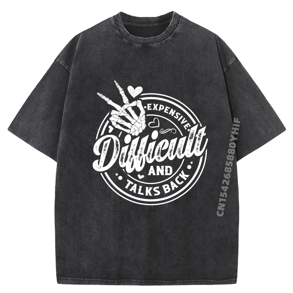 

Expensive Difficult And Talks Back Mothers Day White Graphic Tee Mens Design Clothes Graphic T Shirt Mens Retro Washed Shirt