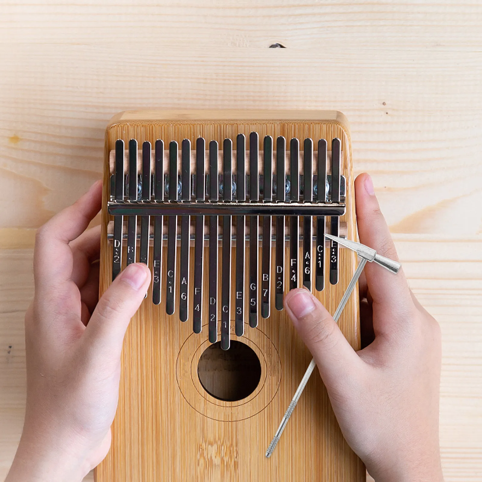 Kalimba Tuning Hammer – Stainless Steel Thumb Piano Mallet for 15-Key & 17-Key Kalimba Sound Maintenance
