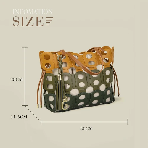Imagen 2 del producto Bolso cruzado PG para mujer, nuevo diseñador de marca de lujo, atmósfera Simple, diseño hueco, gran capacidad, bolso de otoño e invierno 2025