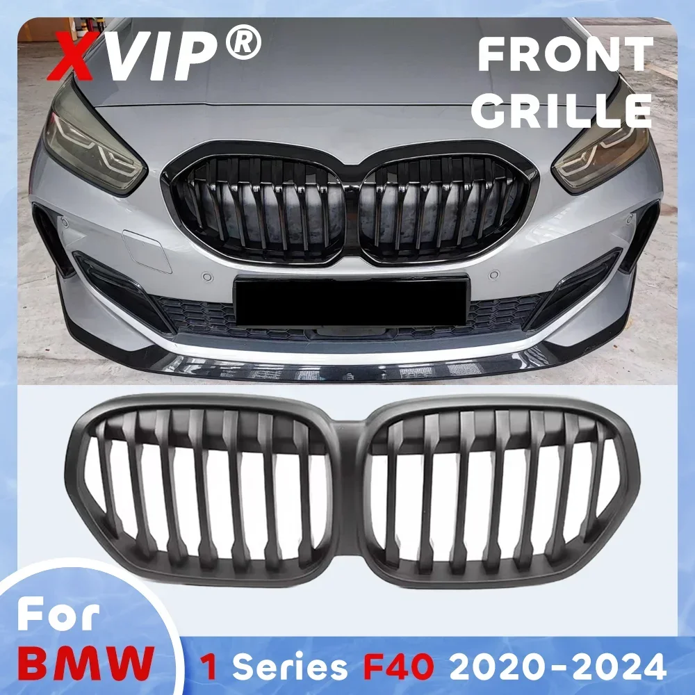 

XVIP Single Line Style Matte Black Central Upper Grille Car Exterior Accessories For BMW 1 Series F40 20-24 118i 120i 125i M135i