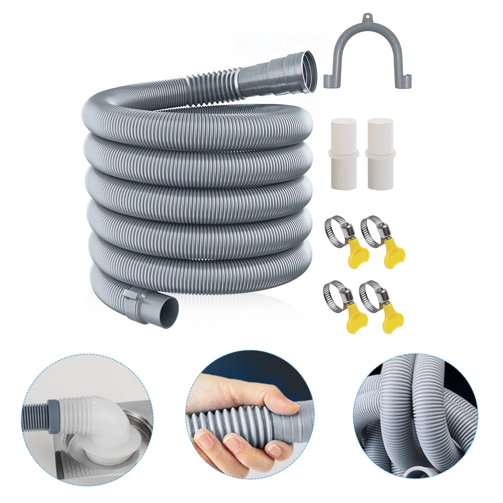 

3M Caravan Sewer Pipe Kit Leakproof RV Camping Hose RV Accessories Adjustable RV Drain Pipe Foldable RV Trailer Sewer Hose Kit