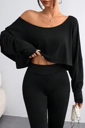 2025 Europe And The United States Spring And Autumn New Line Shoulder Loose Base Fashion Forward Crop Beautiful Blouse