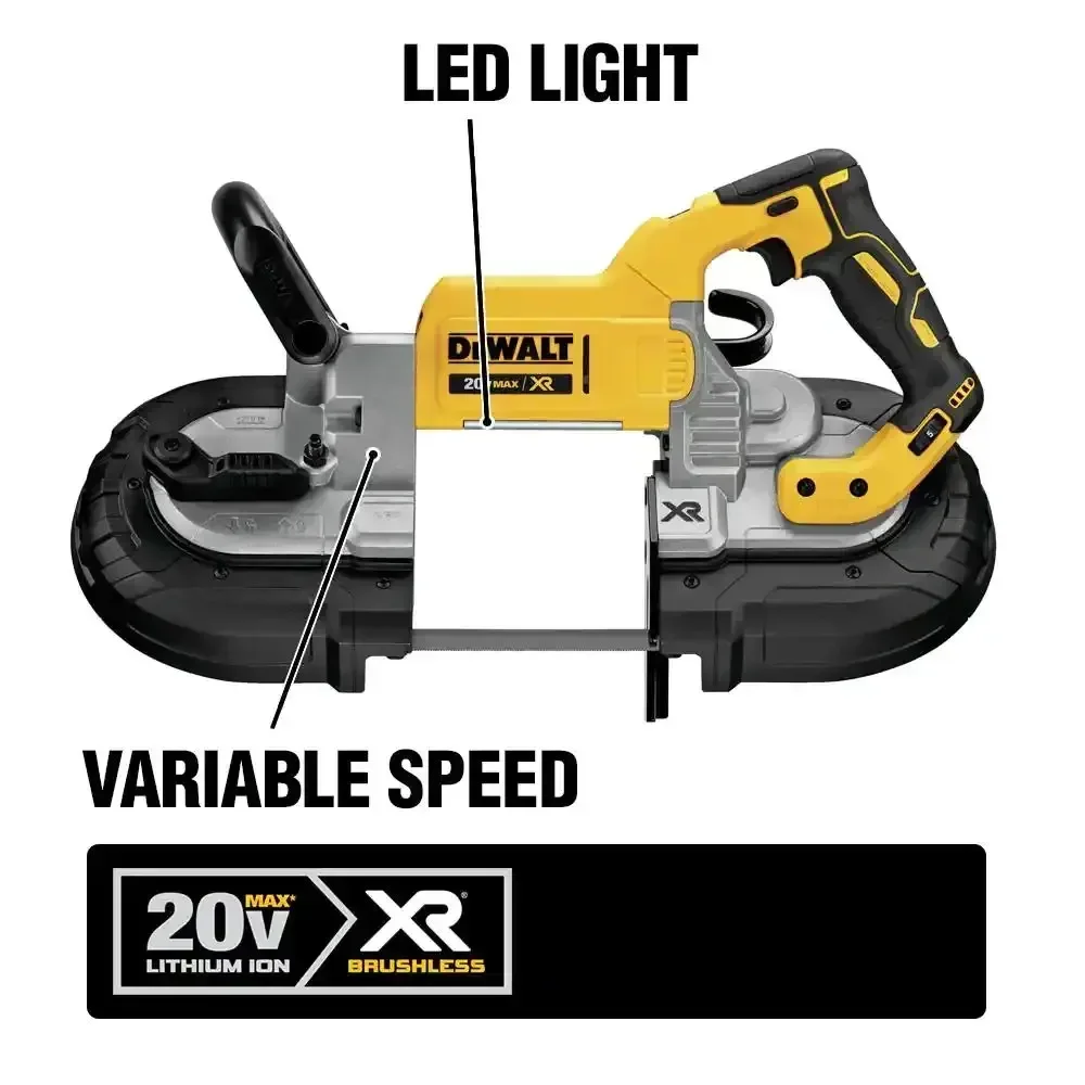 DEWALT DCS374 Brushless Deep Cut Band Saw Cutting Capacity Integrated Portable Cordless Metal Electric Saw Power Tools DCS374B