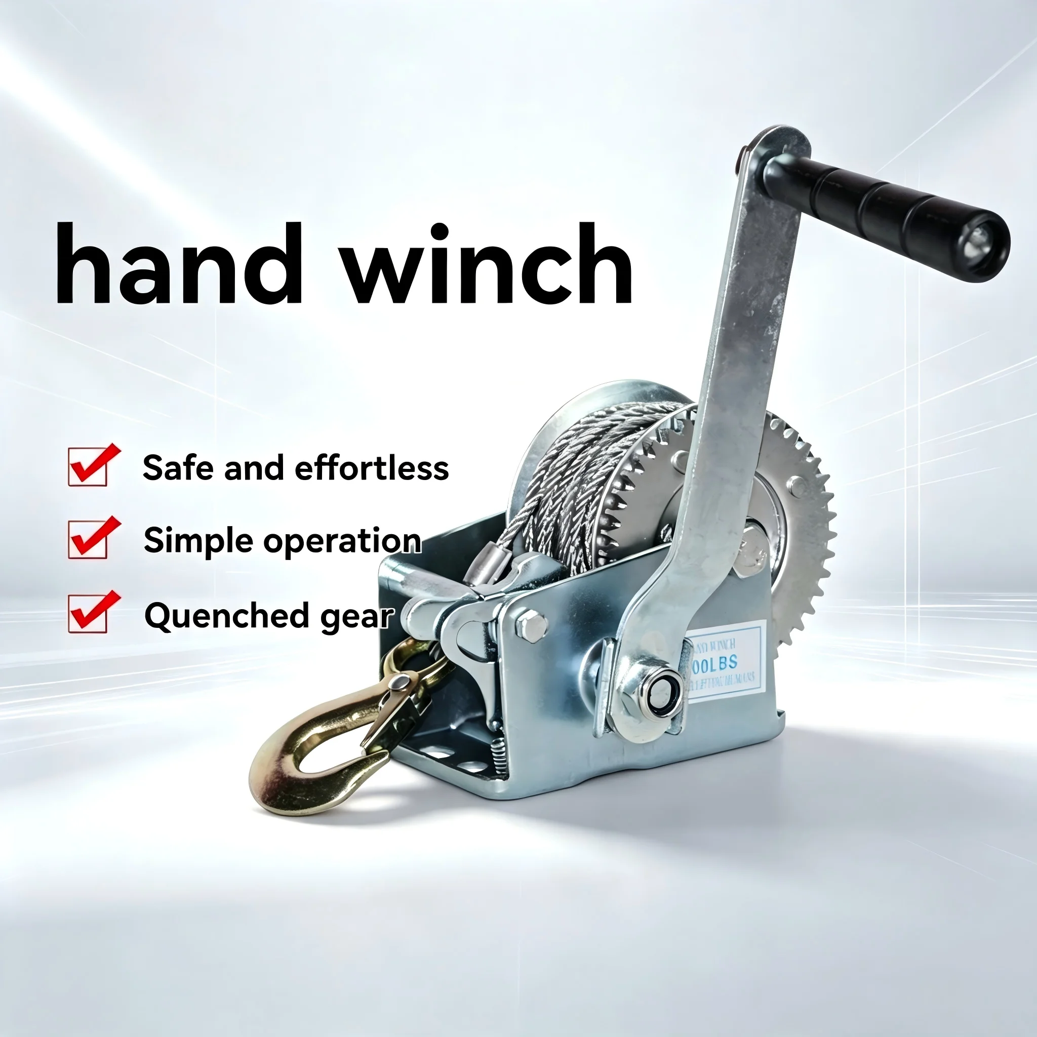 Portable Hand Cranked Winch 1400 Lbs with 800 Lbs Wire Rope Durable Small Manual Winch for Lifting And Pulling