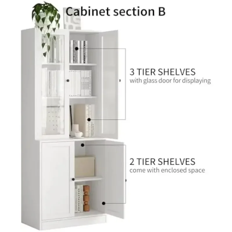 [عرض لفترة محدودة، اشترِ الآن! ] خزانة كتب مقاس 71 بوصة، أرفف كتب حديثة من 3 طبقات و3 أدراج كبيرة، خزانة ملفات خشبية مع ش مفتوح