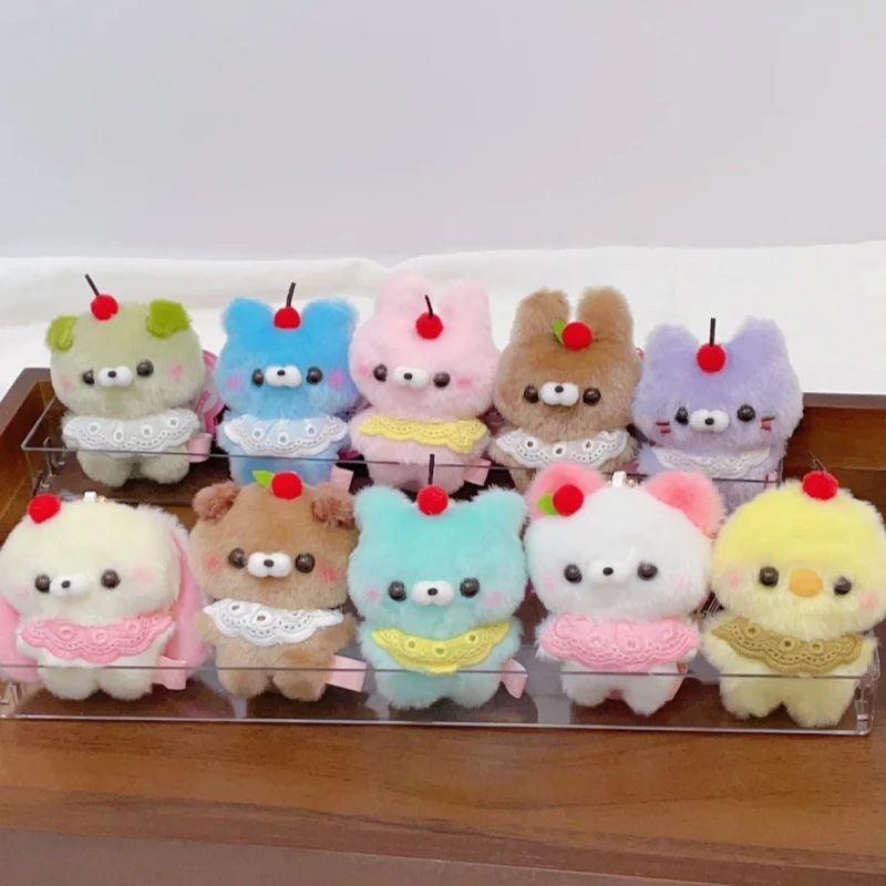 Лидер продаж Yell 7 см PP Хлопок Плюшевый стоячий Медведь Кролик Лоп Кролик Цыпленок Котенок Собака Вишня Милый Круглый Хвост Подвеска Девушка Рождественский Подарок