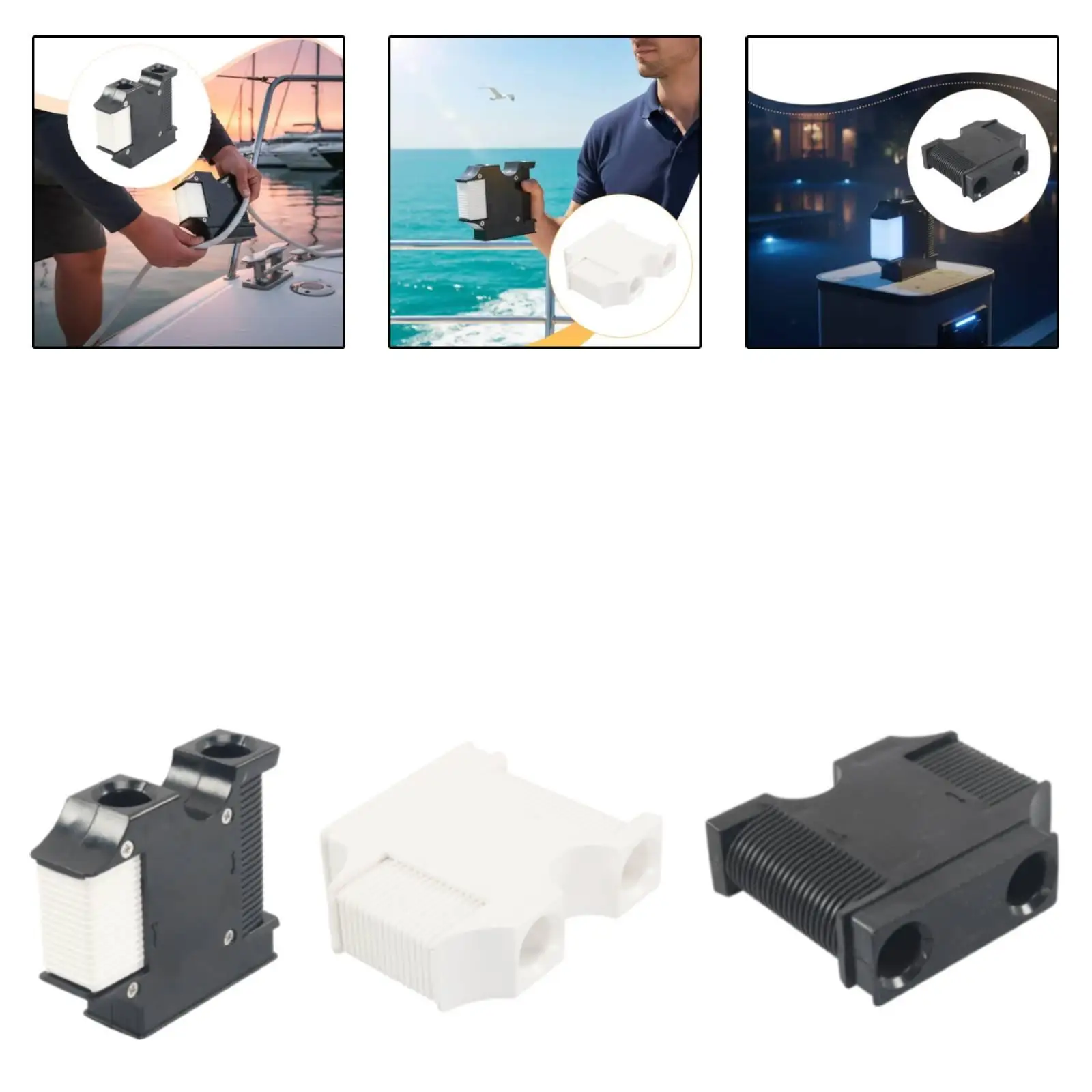 Marine Anticollision Ball Holder Weatherproof Plastic Clamp Fixed Cable Adjuster for Boat and Yacht Accessory