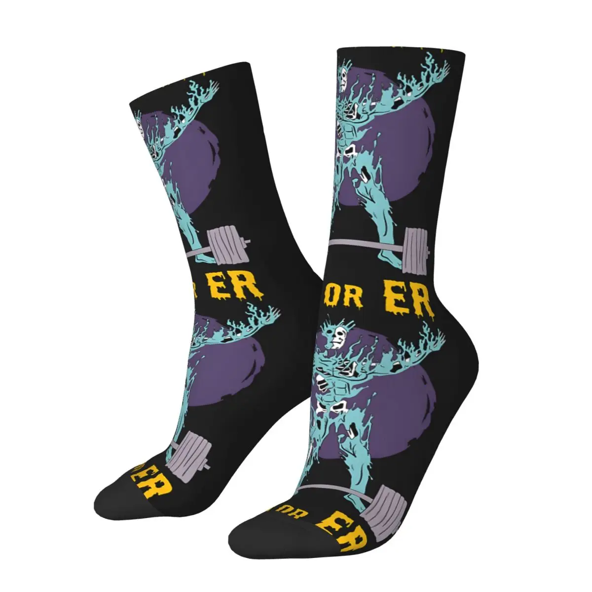 PR Or Er Weightlifting - Bodybuilding Fitness Gym Socks Hiking 3D Print Boy Girls Mid-calf Sock