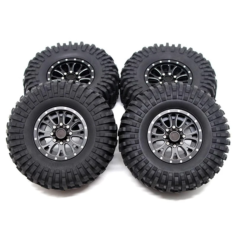 

1/8 1/10 RC Rock Crawler 2.2" Metal Wheel Hub Climbing Tires Replacement Accessories Compatible YK4082 13050 Traxxas TRX4 Truck