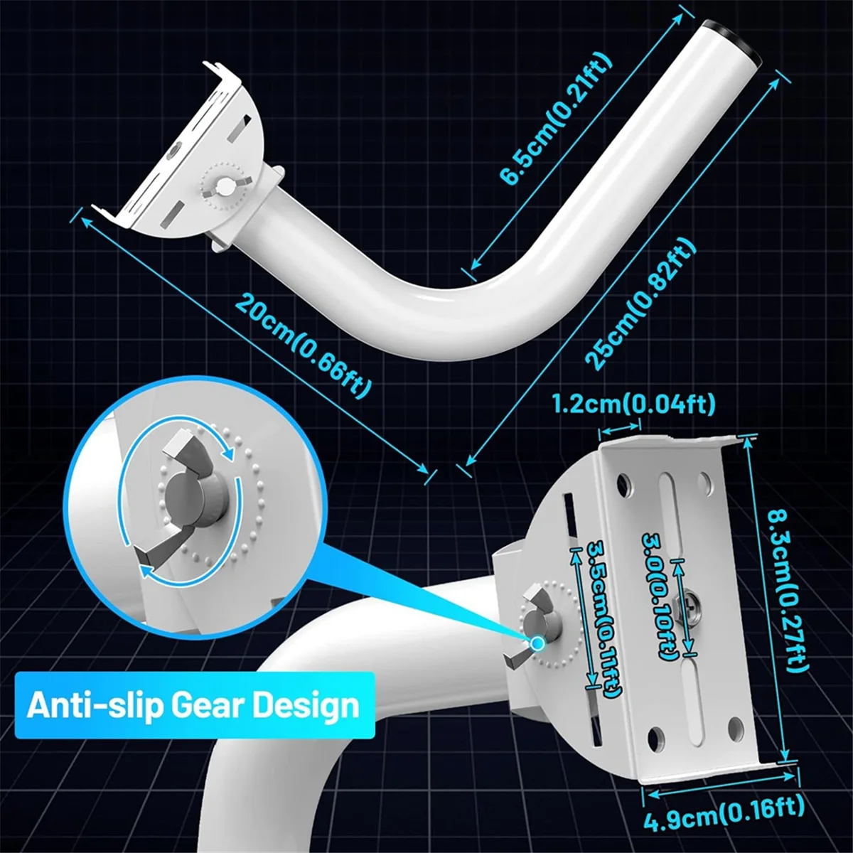 

Universal Wireless Bridge Bracket Mount,Pole and Wall-Mounted Mount for Outdoor Ap Access Point Client Bridge Cpe,2-PackHUG