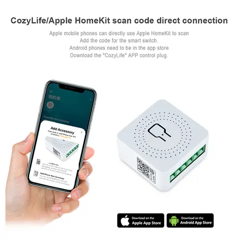 ANDELI 16A Mini Smart Switch Homekit DIY-ljusströmbrytare 2-vägs trådlös smart hem röststyrning med Siri Alexa Google Home 8 best sales HomeKit Smart Switch - №7