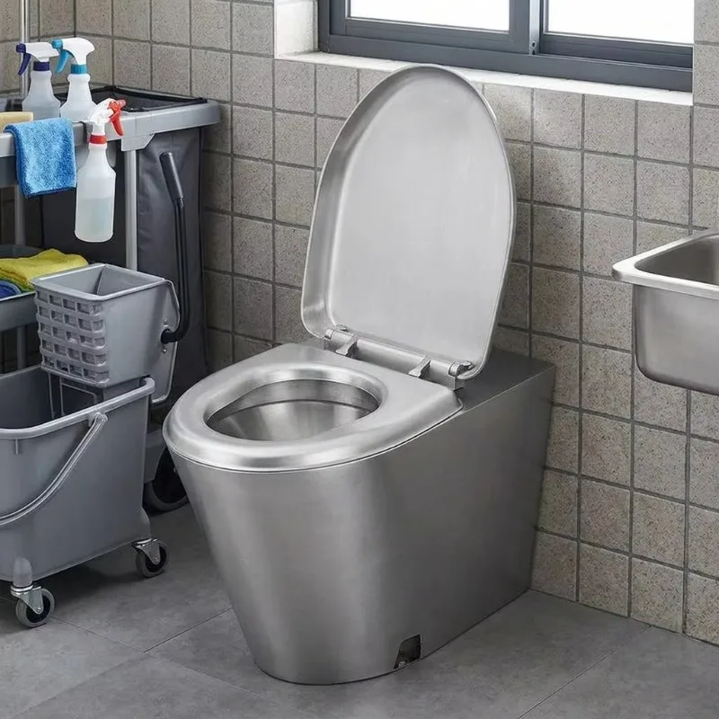 Heavy Duty 304 Stainless Steel Mop Sink Floor Mounted Commercial Utility Sink Deep Basin Janitorial Wash Basin