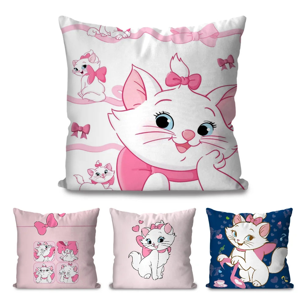 The Aristocats  Pillow Case  Cartoon Sofa Decorative Home Double-sided Printing Short Plush Cute Cushion Cover