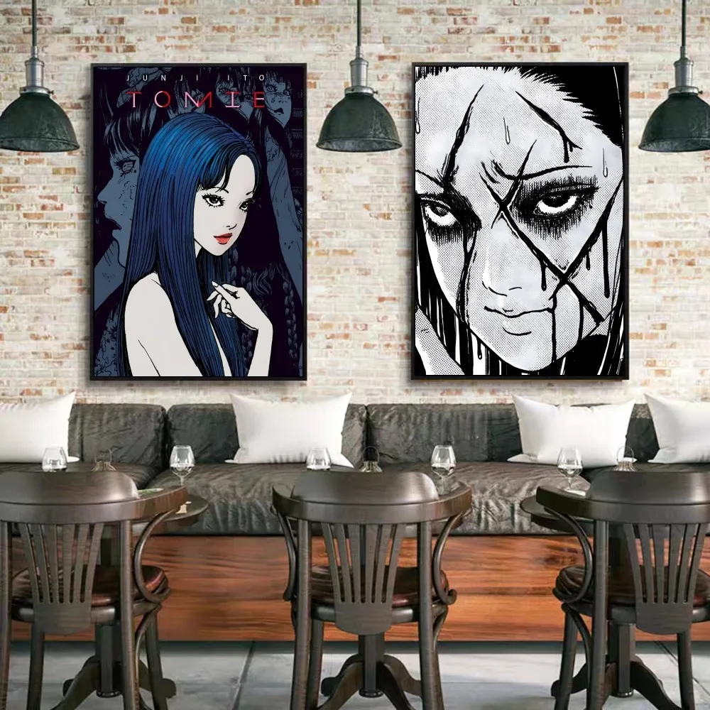 Tomie Junji Ito DIY Sticky Poster Fancy Wall Sticker for Living Room Bar Decoration Wall Decor