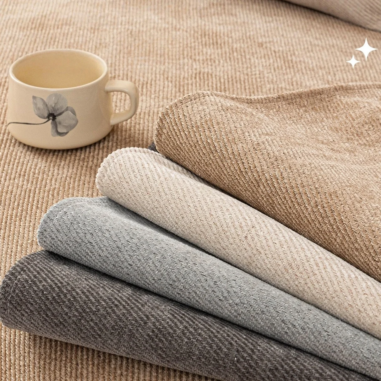 Minimalism Twill Chenille Sofa Cover, Yarn Dyed Quality Couch Seat Cover for All Seasons Living Room Sofa Towel Pet Friendly