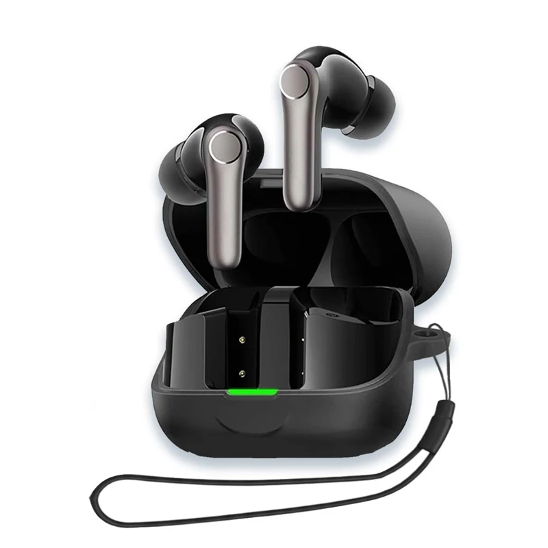 Silicone Case for EarFun Air Pro 4 Plus/Air Pro 4+ Wireless Earbuds Shockproof Soft Protective Full Earphone Cover with Lanyard