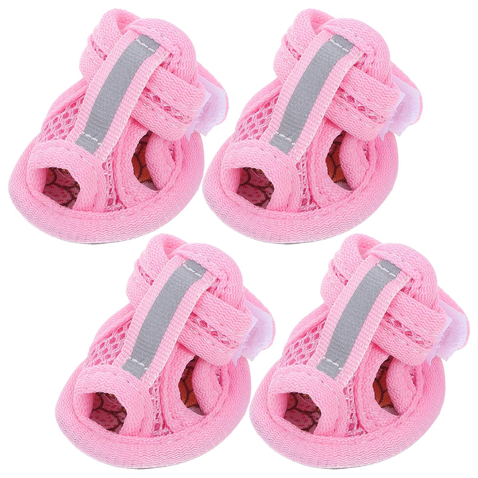 

4Pcs Dog Sandal Summer Ventilated Mesh Pet Shoes Non-Slip Sole for Dogs Outdoor Walking Comfortable Puppy Shoes for Hot Surfaces