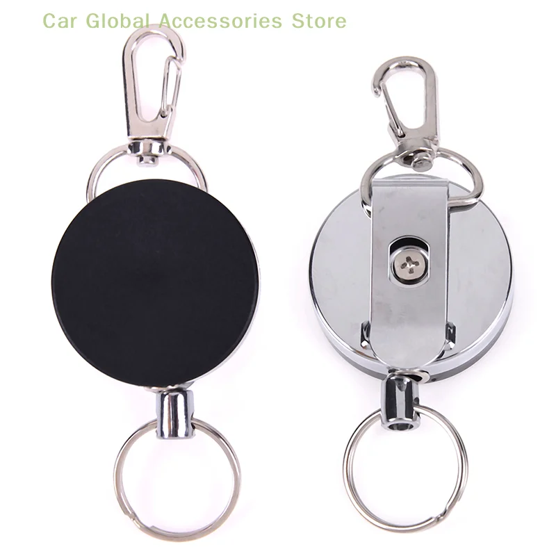 Resilience steel wire rope elastic Car keychain sporty retractable alarm keychain