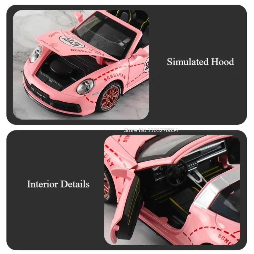 1:32 911 Targa 4S Cayenne Diecasts نموذج سبيكة ألعاب للأولاد سيارة خارقة مصغرة 4 أبواب مفتوحة مقتنيات المركبات لهدايا ألعاب الأطفال #5