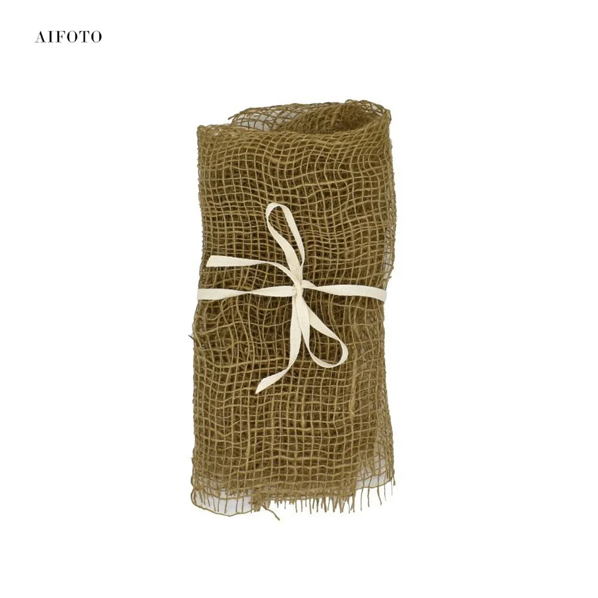 Newborn Photography Props Weaving Hemp Rope Linen Cloth for Baby Studio Chunky Burlap Layer Net Photo Prop Mat Accessories