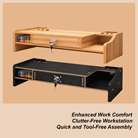 Computer Monitor Stand Wooden Desktop Organizer Shelf Organizer Stand For Computer For Laptop Printer PC TV Screen Pen Home Dorm