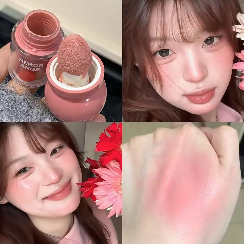 Herorange Dewy Liquid Blush Blendable Non Caking Waterproof Brighten Skin for Daily Dating Photo Makeup Gift