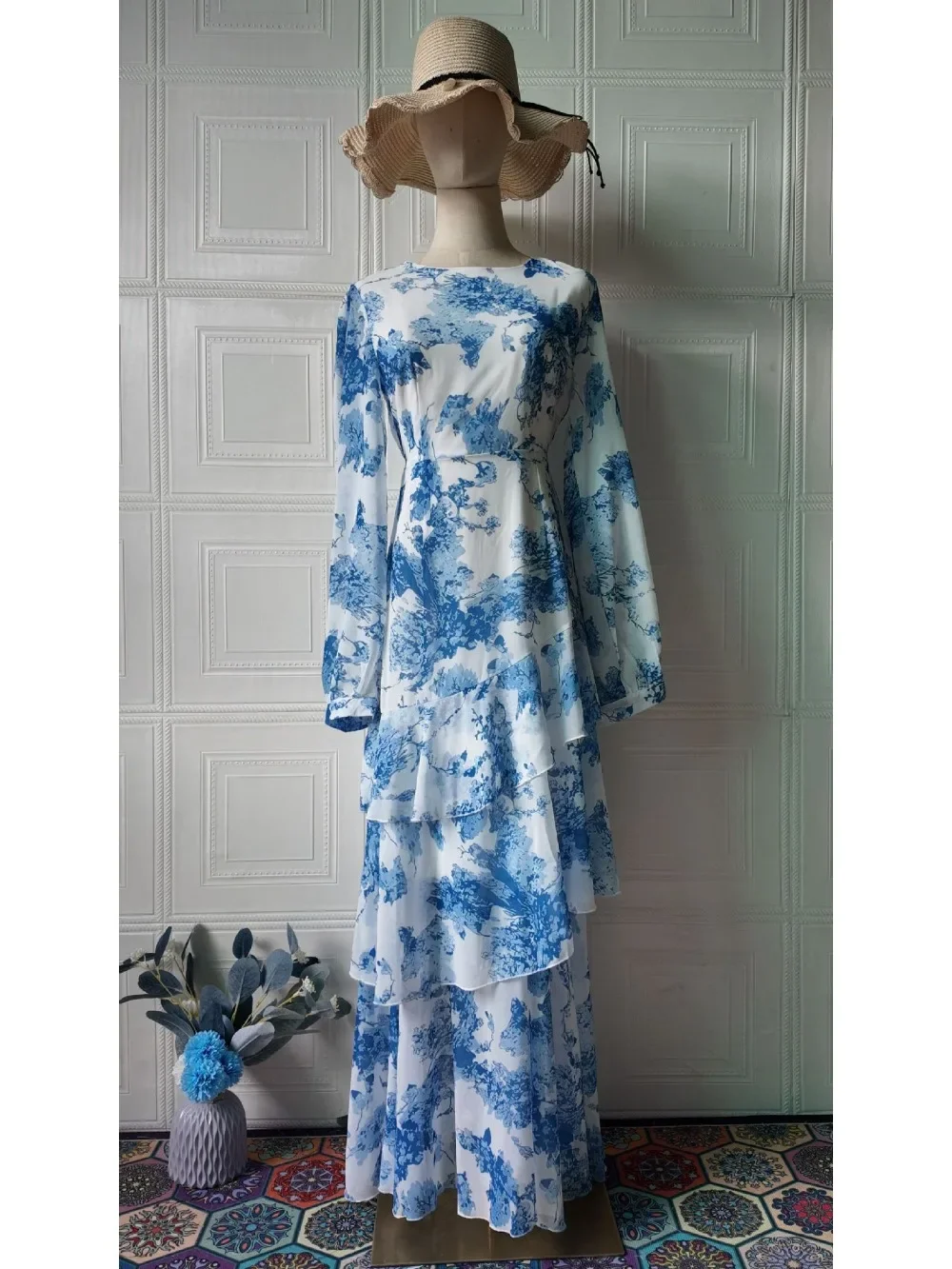 Vestido Eid para mujer Abaya musulmán Ramadán Jalabiya gasa estampado Vestidos de fiesta Dubai vestido largo Marruecos Islam Vestidos Largos 2026