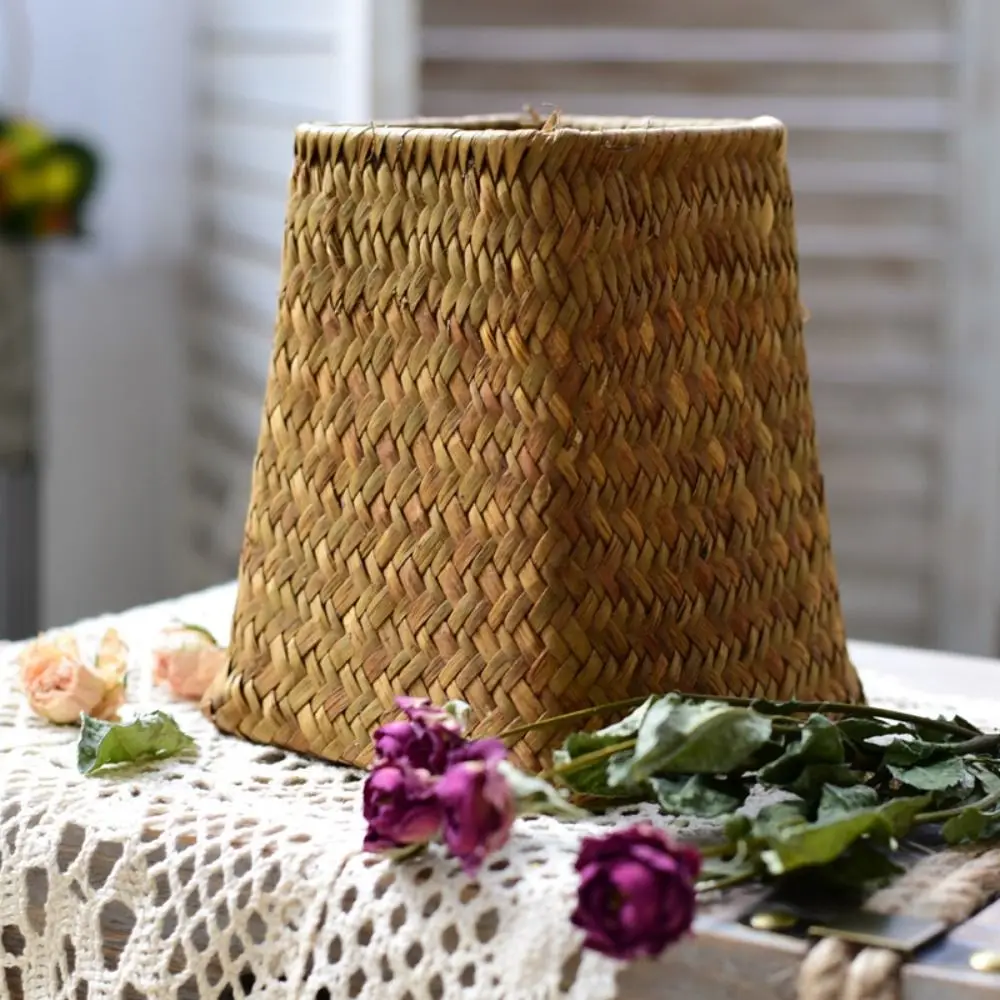 Garden Plant Flower Baskets  Handmade Rattan Storage Basket Bamboo Baskets Foldable Seagrass Straw Toy Storage Container