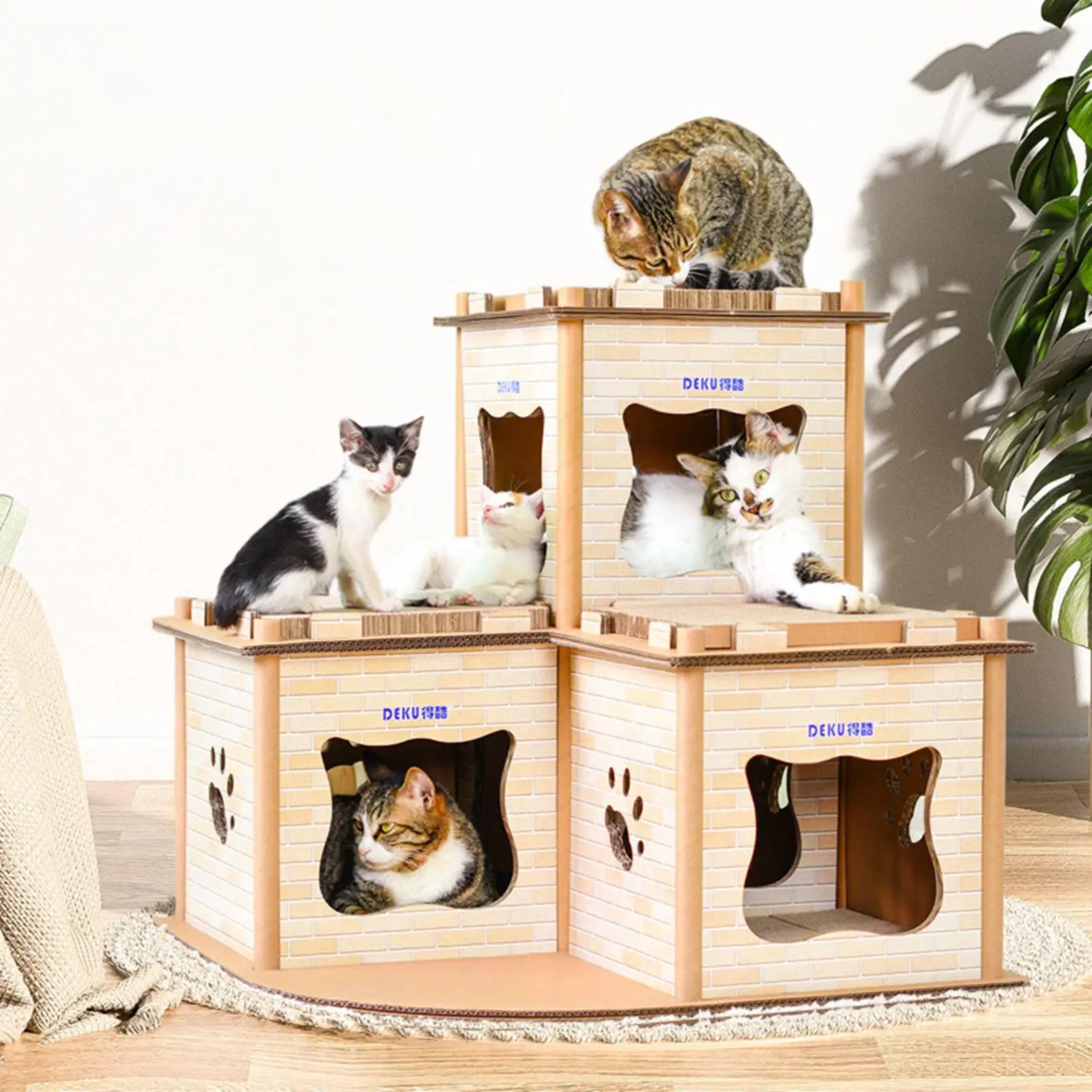 

Cat Scratcher House Cat Scratcher Lounge Sturdy Cat Scratch Condo Resting Nest Cat Scratching Board for Cat and Small Animals