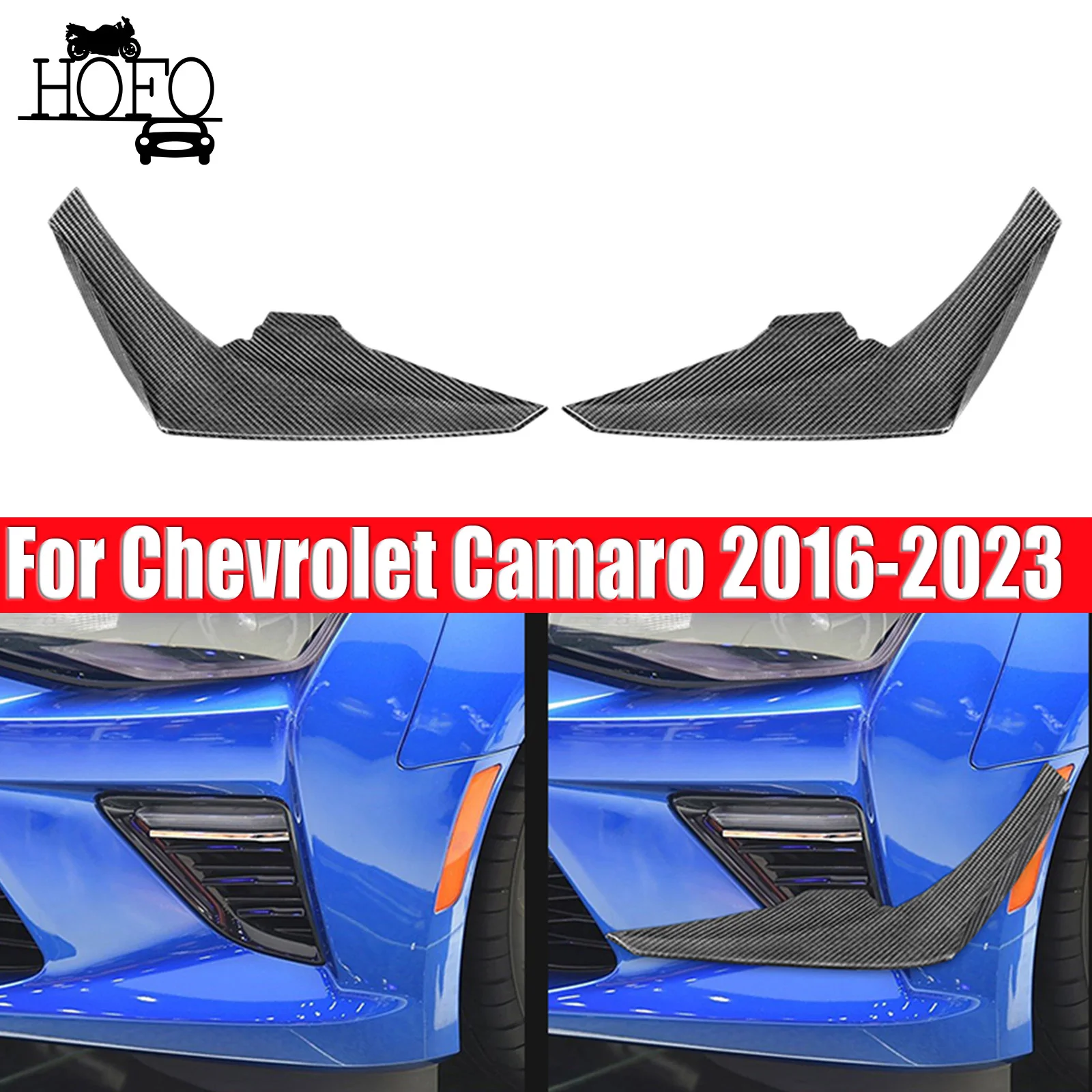 

1Pair of Front Bumper Canards For Chevrolet Camaro 2016-2023