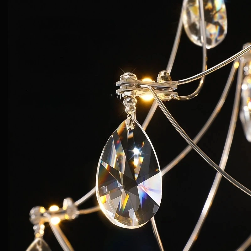 LED French-style Minimalist Crystal Chandelier Living Room Bedroom Firefly-like Stars Dining Room Designer Fixture Indoor Decor