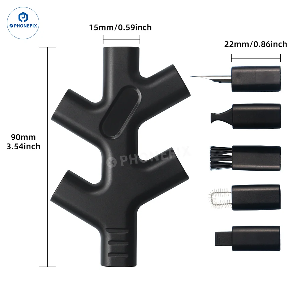 Portable Integrated Mobile Phone Cleaner Universal Charging Port Speaker Earphone Gap Dust Hair Removal Tool 10 in 1 Repair Kit