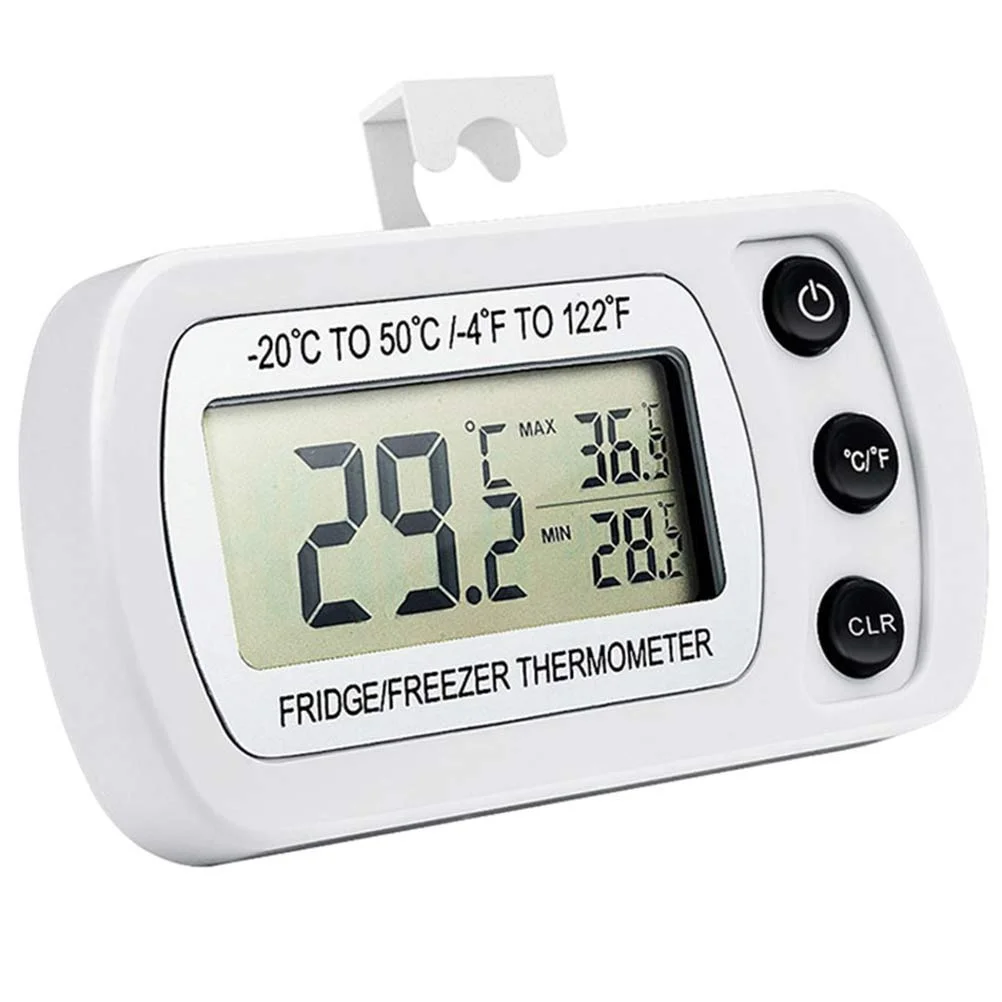 

2pcs Digital Fridge Thermometer Waterproof Ipx3 Lcd Display Temperature Sensor For Freezer Room Max Min Memory Wireless