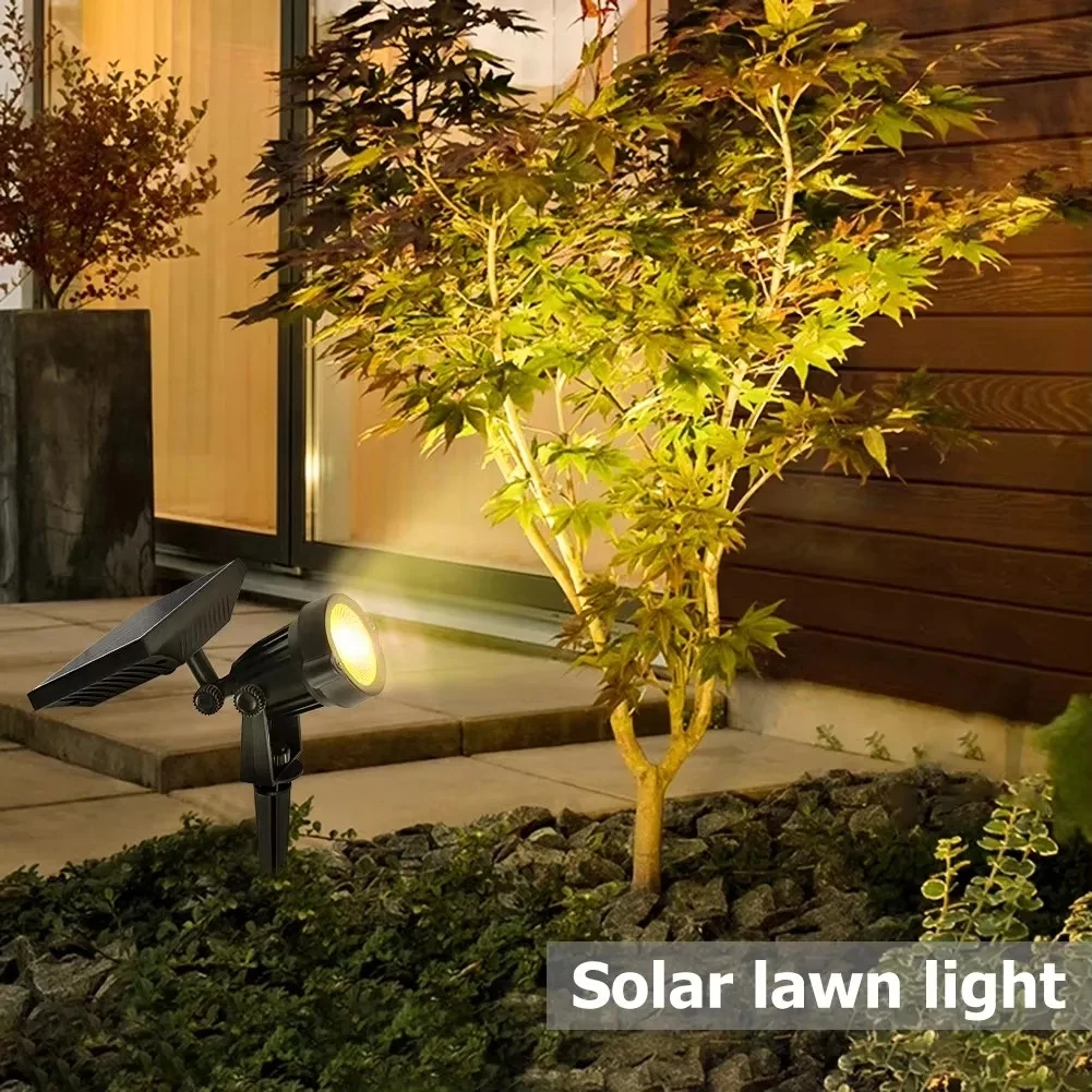 5W Solar Spotlights Garden Waterproof IP65 Spot Lights Brightness Adjustable for Outdoor Backyard Driveway Lawn Decor Lighting
