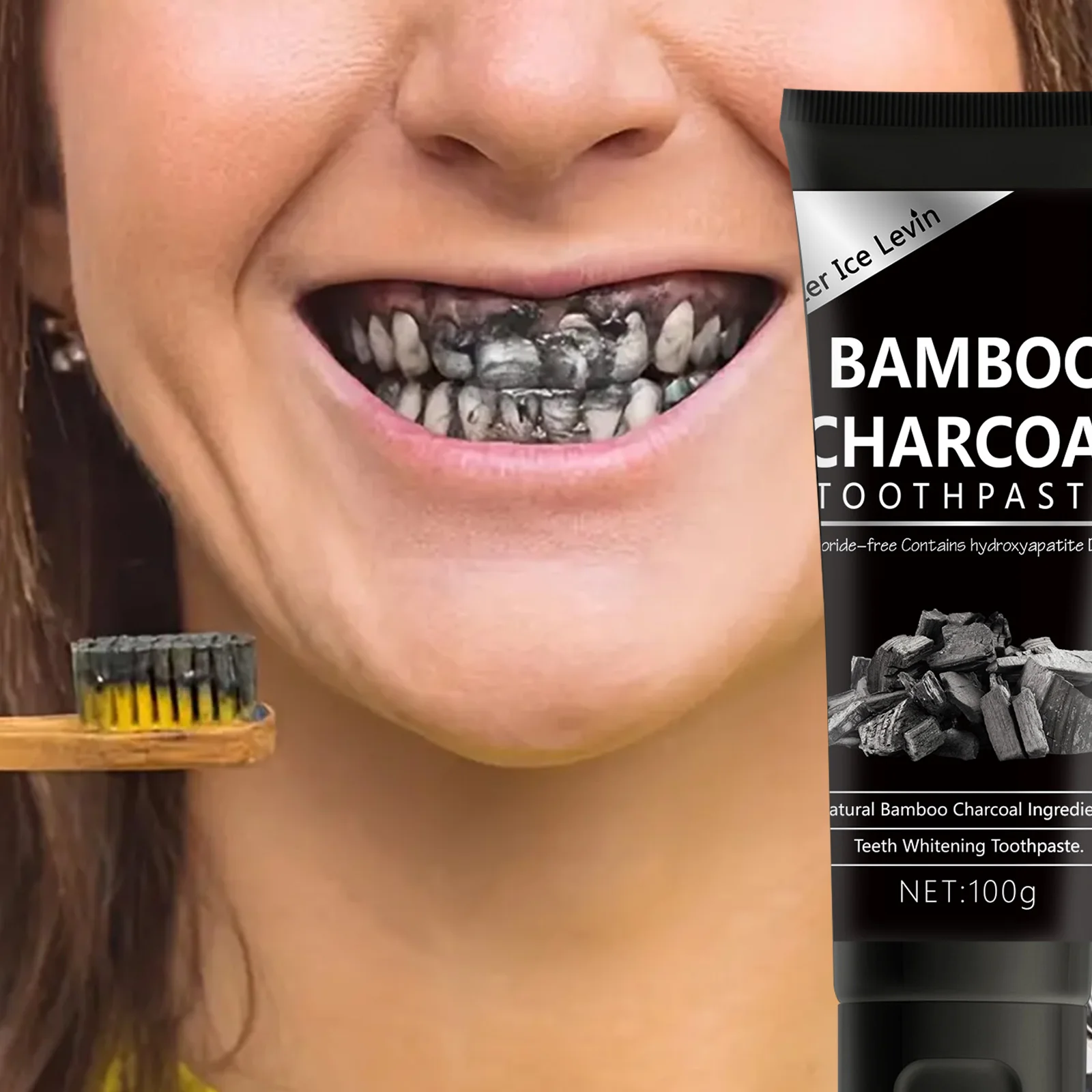 100g Bamboo Charcoal Toothpaste Deep Clean Dispel Smoke Stains Whitening The Black Toothpaste Oral Health Care