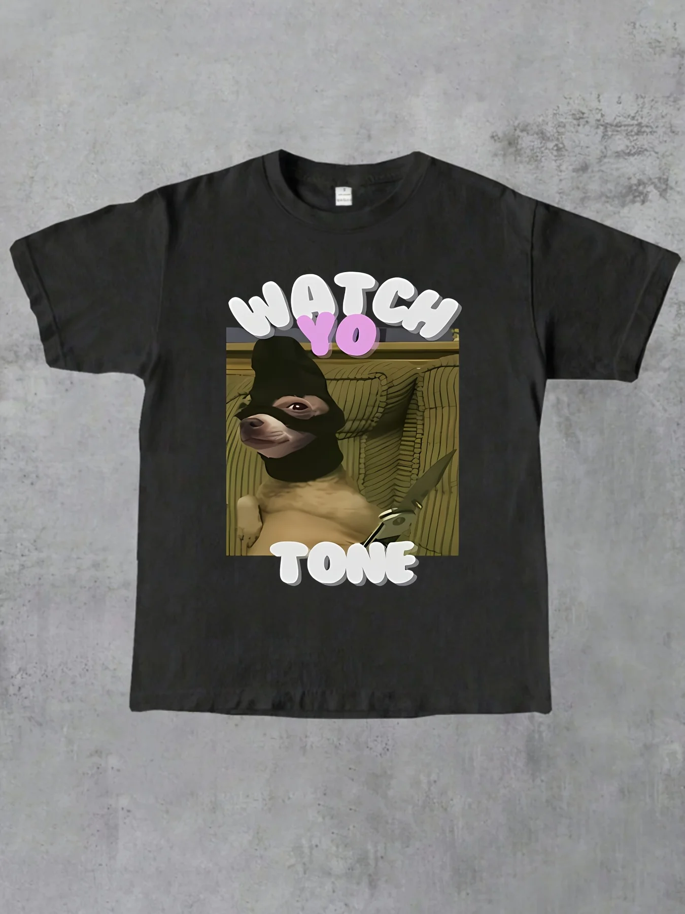 

WATCH YO Robber Dog Pattern Printed T-shirt Trendy Women Top Fashion Summer Short Sleeve T-shirt Women Wear