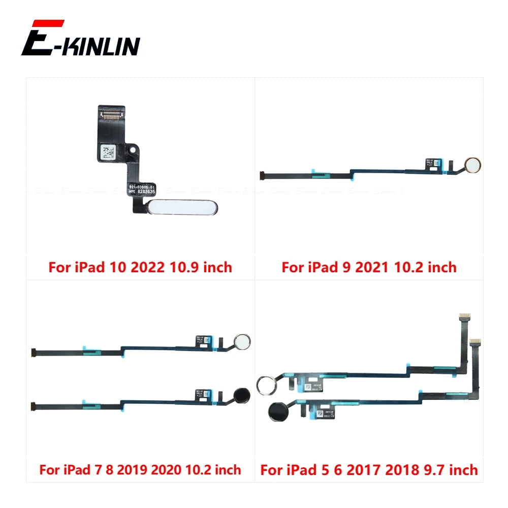 On Off Power Button Key Fingerprint Connection Flex Cable For iPad 5 6 7 8 9 10 8th 9th 10th 9.7 10.2 10.9 inch Without Touch iD