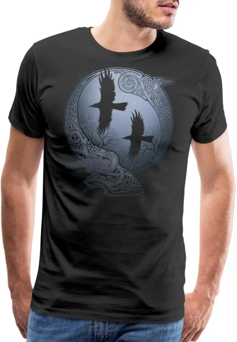 Spreadshirt Odin's Ravens Hugin & Munin Men's Premium T-Shirt