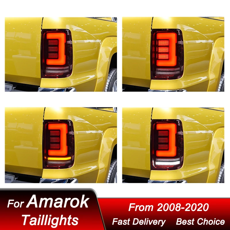 Hot Car Tail Lights For Volkswagen VW Amarok 08-20 upgrade New style LED Tail Lamp Dynamic Turn Signal Light Tail Lamp Assembly