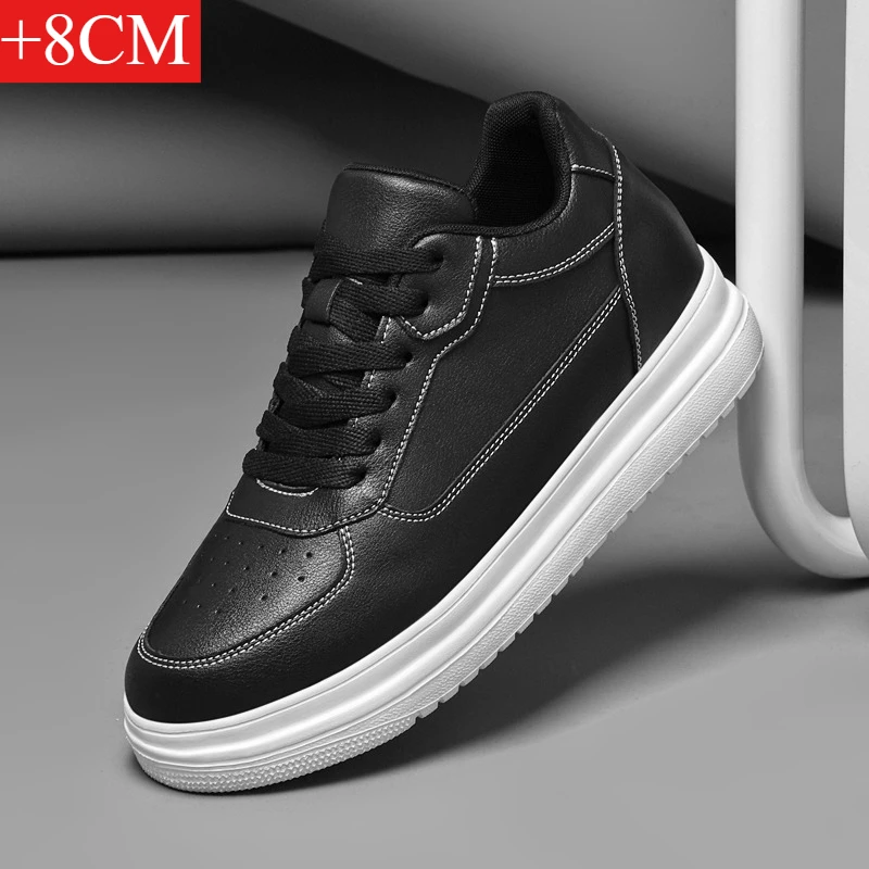 New Invisible Height-increasing Shoes for Men, 6CM-8CM-10CM Sports Shoes,White Leather Sports Shoes for Men,Enlarged Sizes 36-46 image 3
