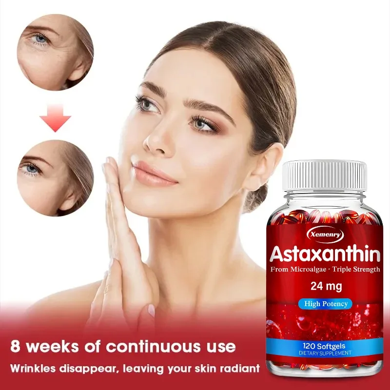 

Натуральный астаксантин 24 мг — поддерживает здоровье глаз, кожу, суставов, сердца и иммунитета, антиоксидант, без ГМО, 120 капсул